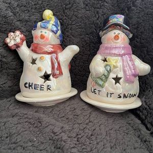 Snowman tea lites